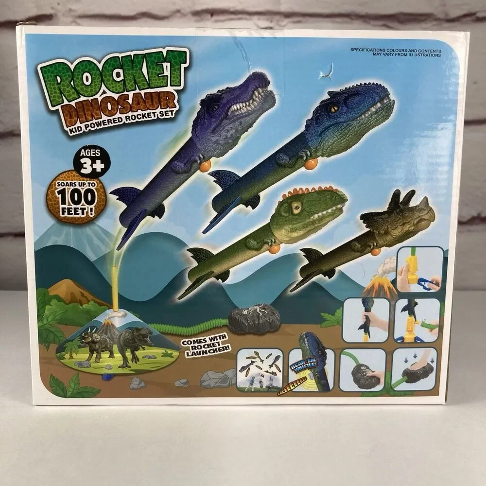 Dinosaur Rocket Launcher for Kids Launch Up to 100 Ft Educational Toy Science